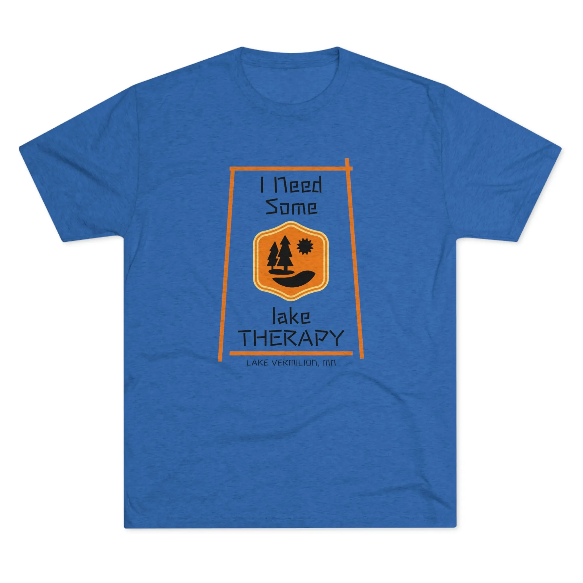 Lake Therapy - Orange Accents - Lake Vermilion - Unisex Tri-Blend Crew Tee