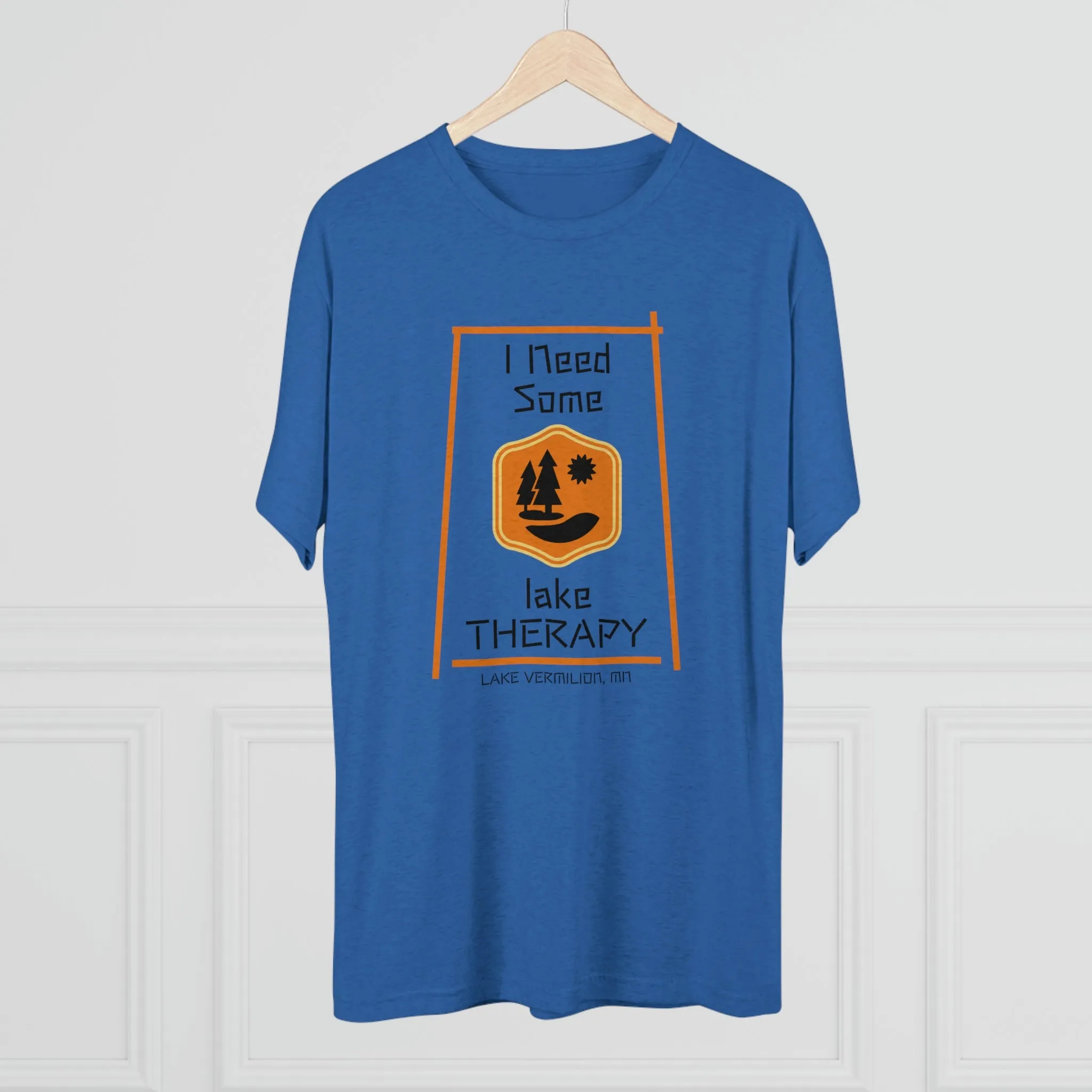 Lake Therapy - Orange Accents - Lake Vermilion - Unisex Tri-Blend Crew Tee