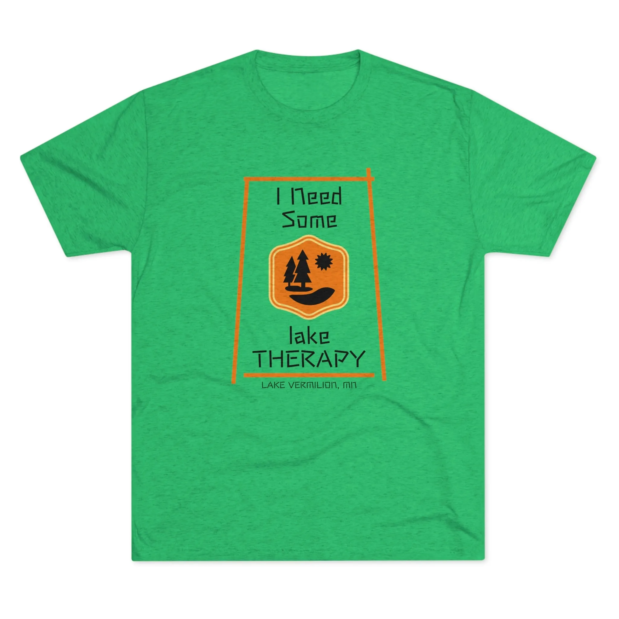 Lake Therapy - Orange Accents - Lake Vermilion - Unisex Tri-Blend Crew Tee