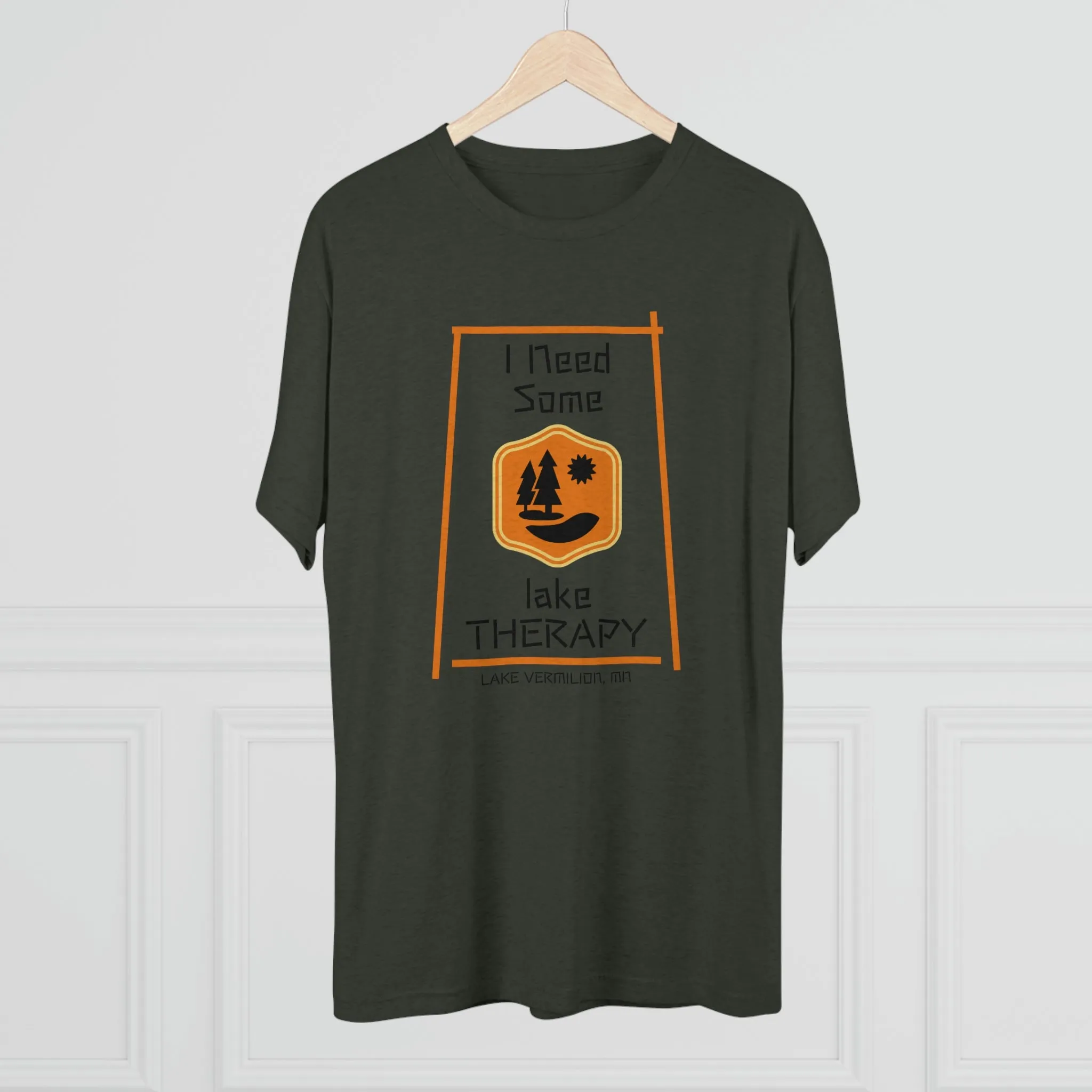 Lake Therapy - Orange Accents - Lake Vermilion - Unisex Tri-Blend Crew Tee