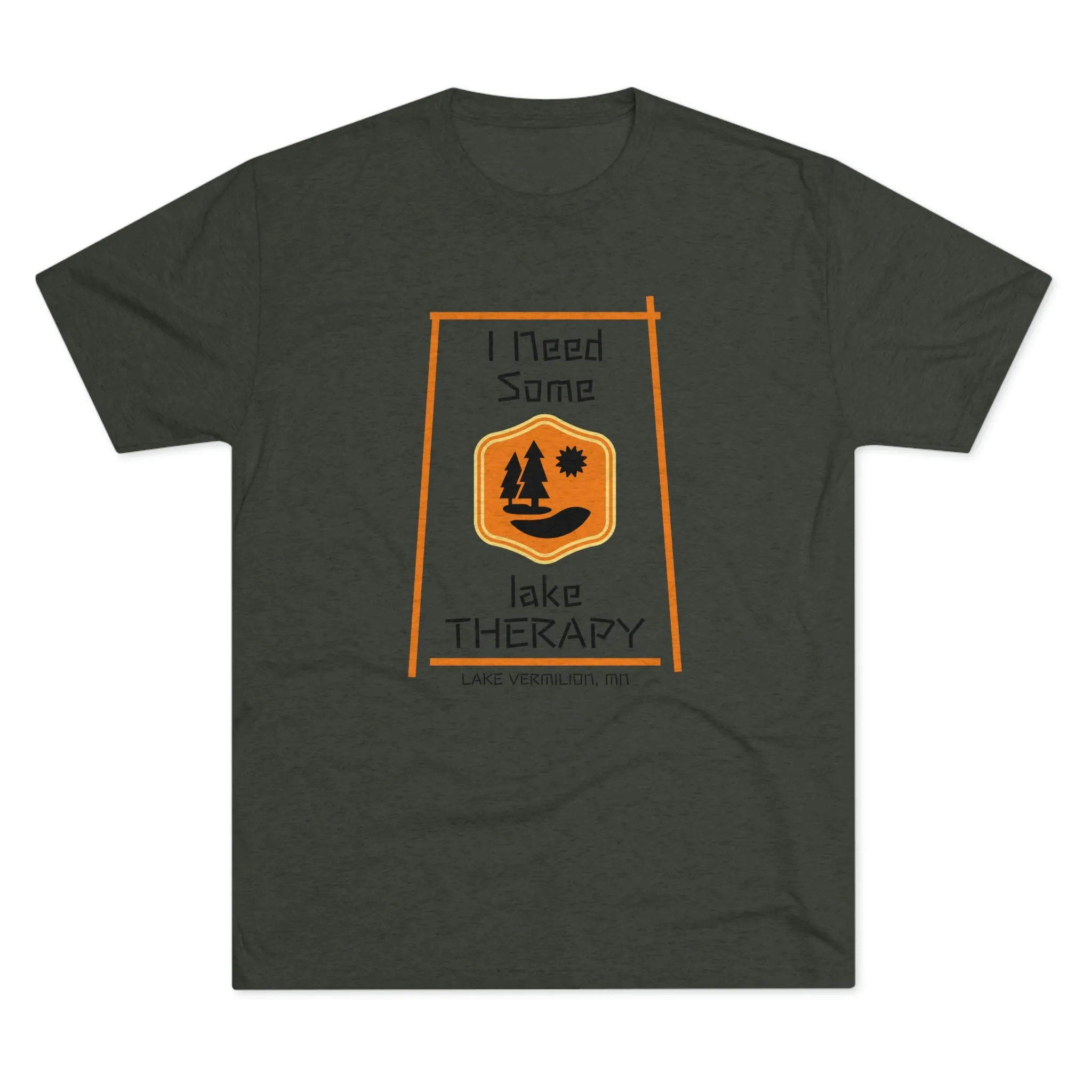 Lake Therapy - Orange Accents - Lake Vermilion - Unisex Tri-Blend Crew Tee