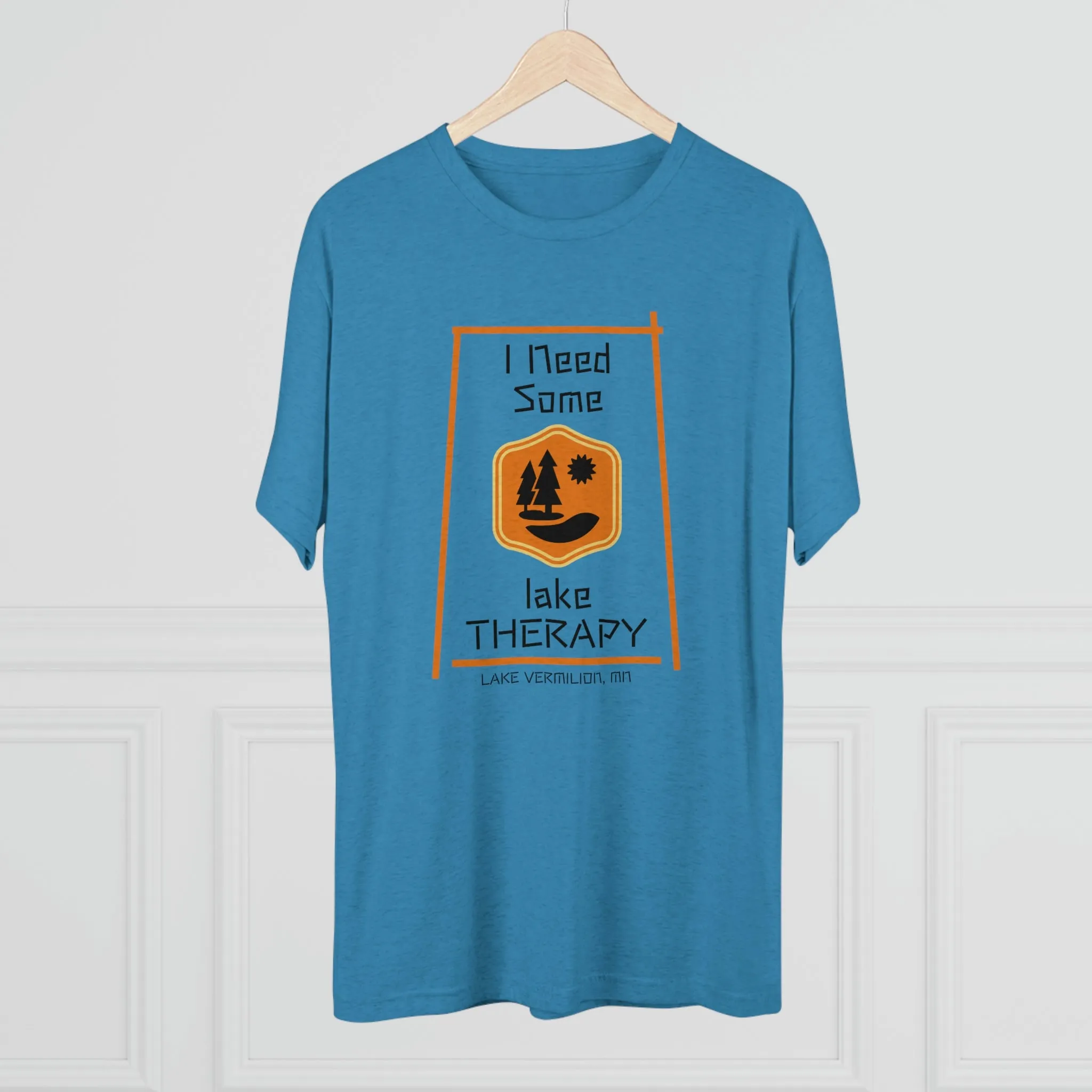Lake Therapy - Orange Accents - Lake Vermilion - Unisex Tri-Blend Crew Tee