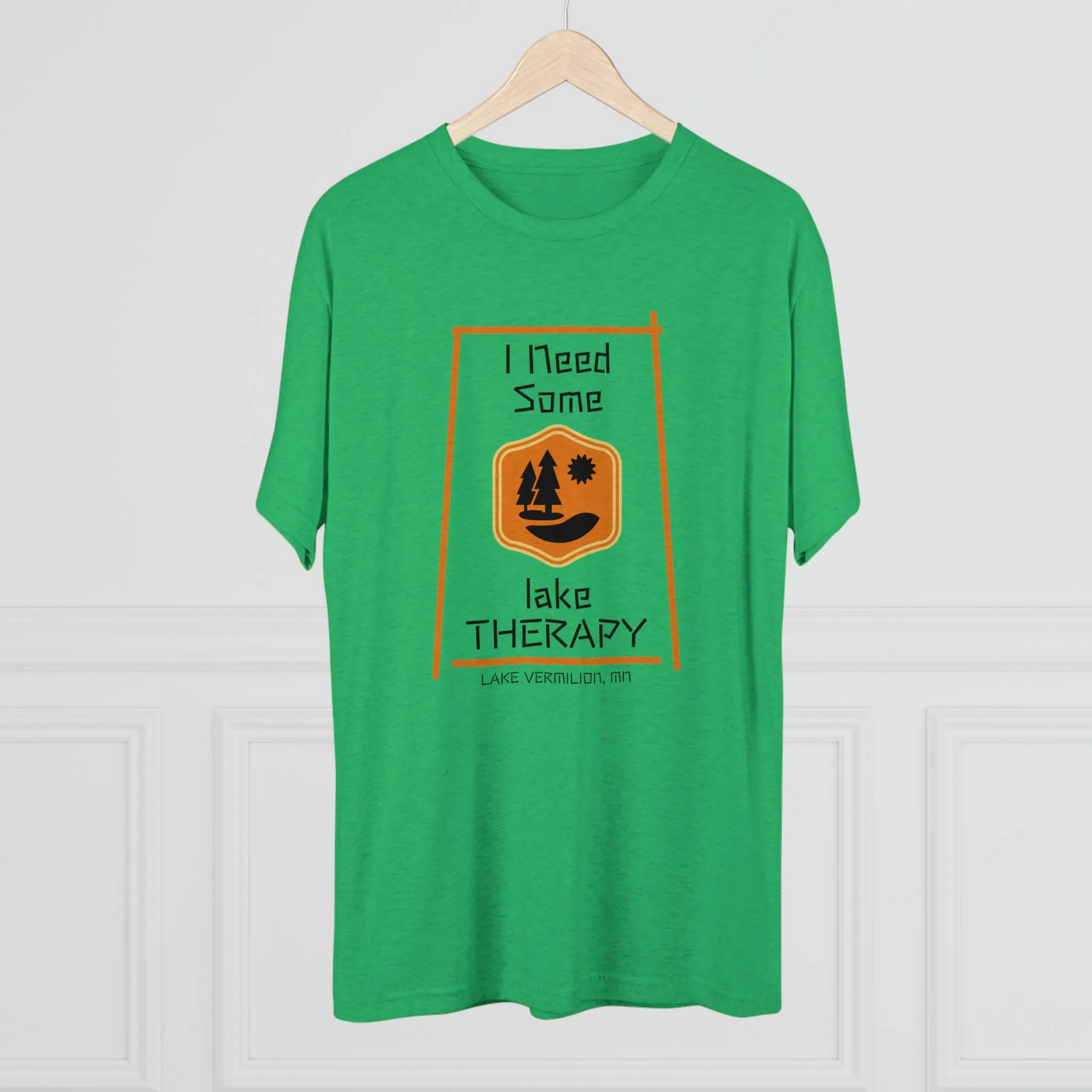 Lake Therapy - Orange Accents - Lake Vermilion - Unisex Tri-Blend Crew Tee
