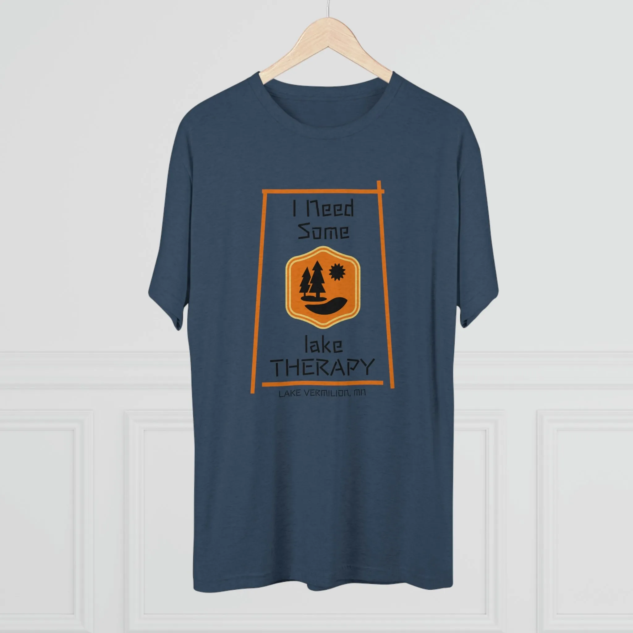 Lake Therapy - Orange Accents - Lake Vermilion - Unisex Tri-Blend Crew Tee