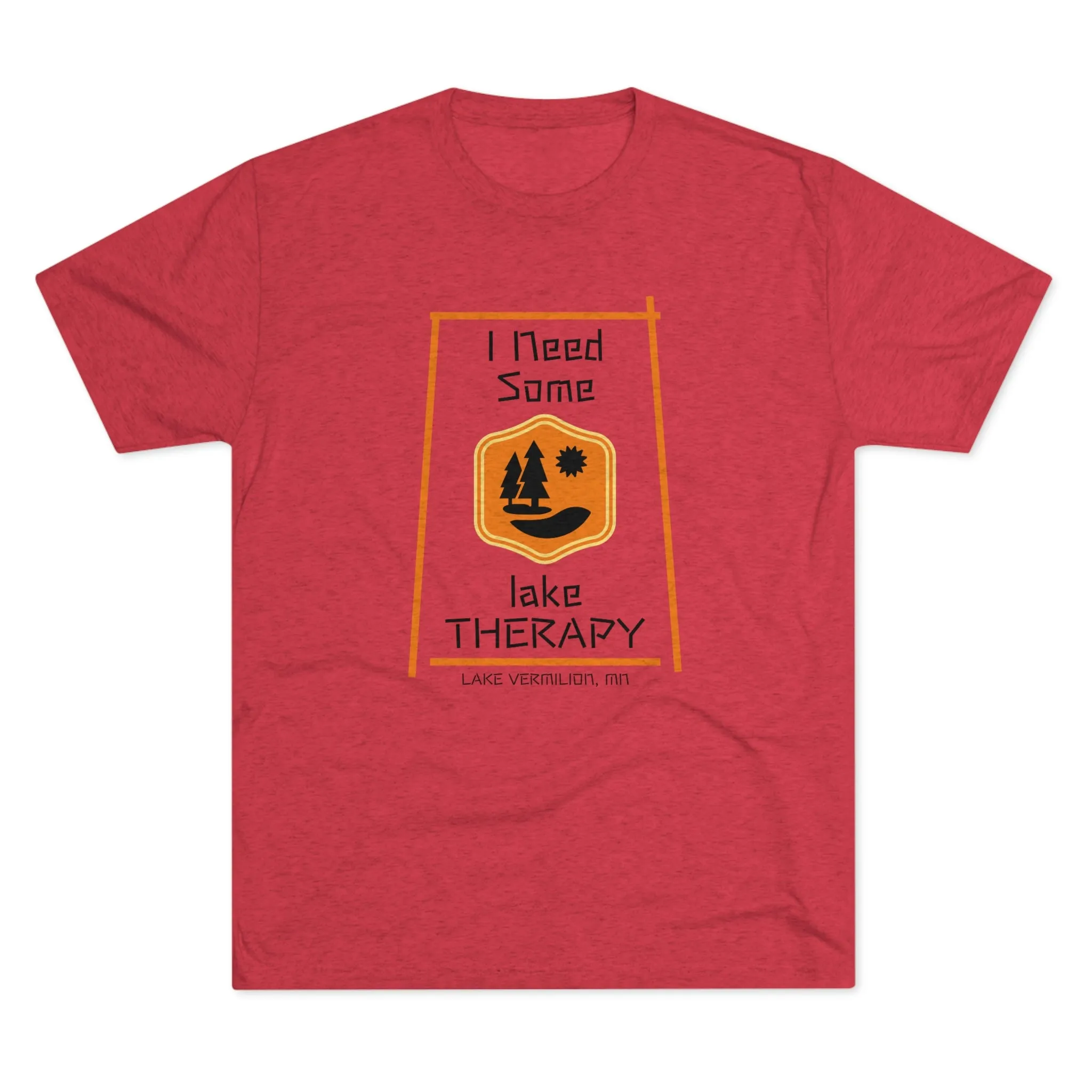 Lake Therapy - Orange Accents - Lake Vermilion - Unisex Tri-Blend Crew Tee
