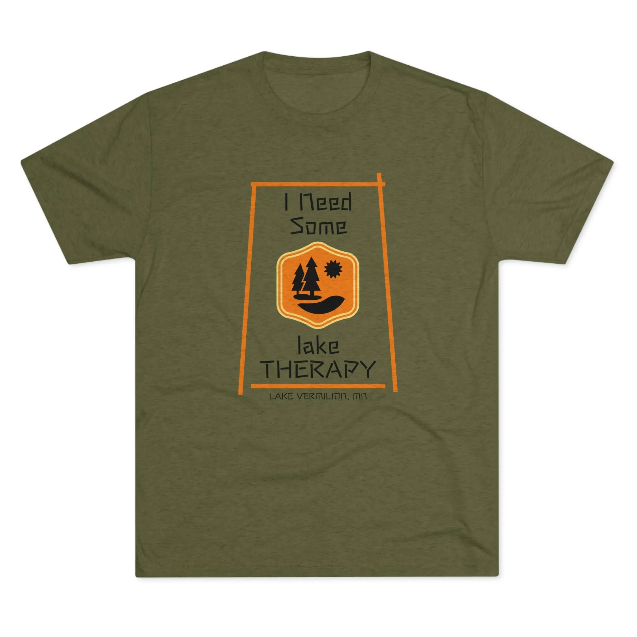 Lake Therapy - Orange Accents - Lake Vermilion - Unisex Tri-Blend Crew Tee