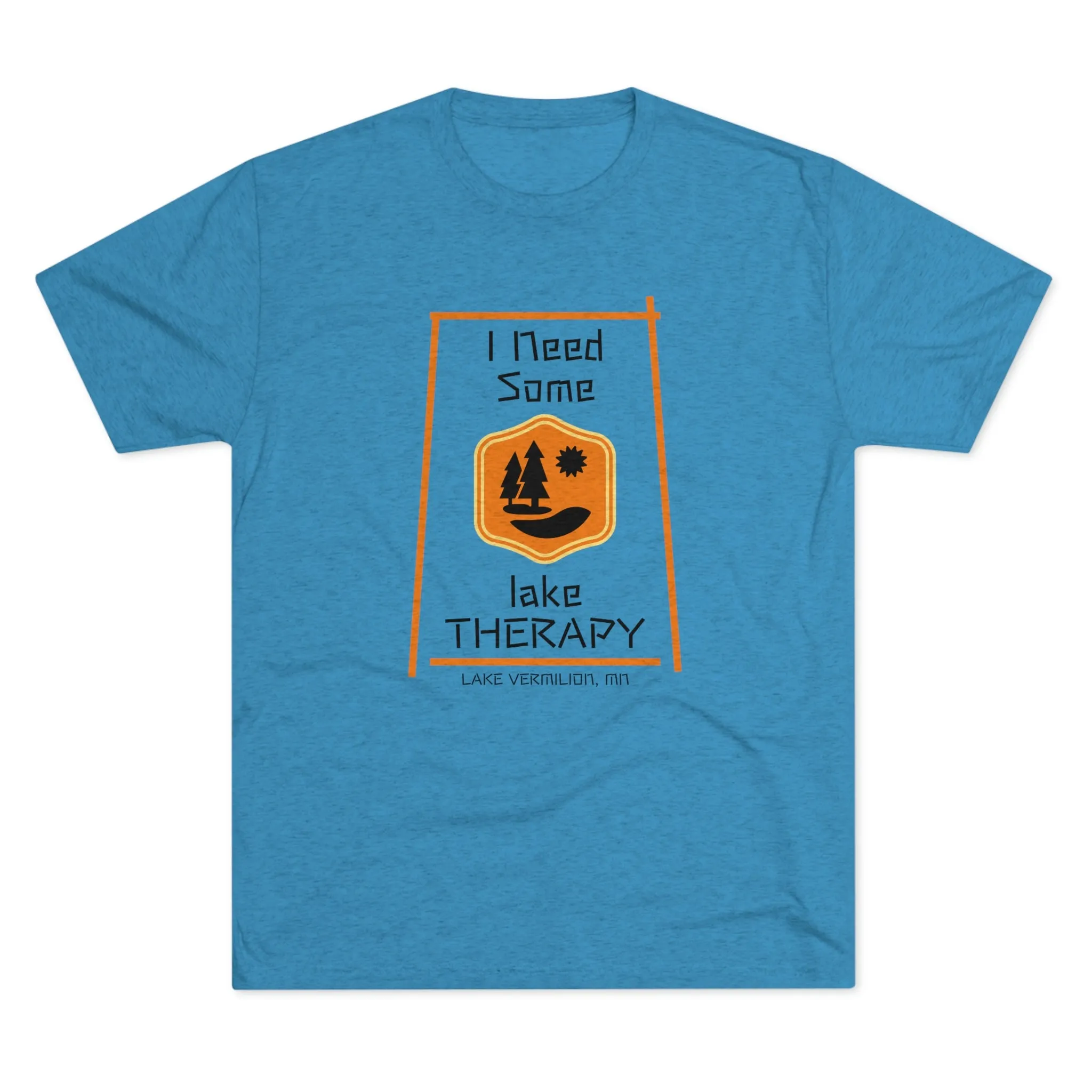 Lake Therapy - Orange Accents - Lake Vermilion - Unisex Tri-Blend Crew Tee