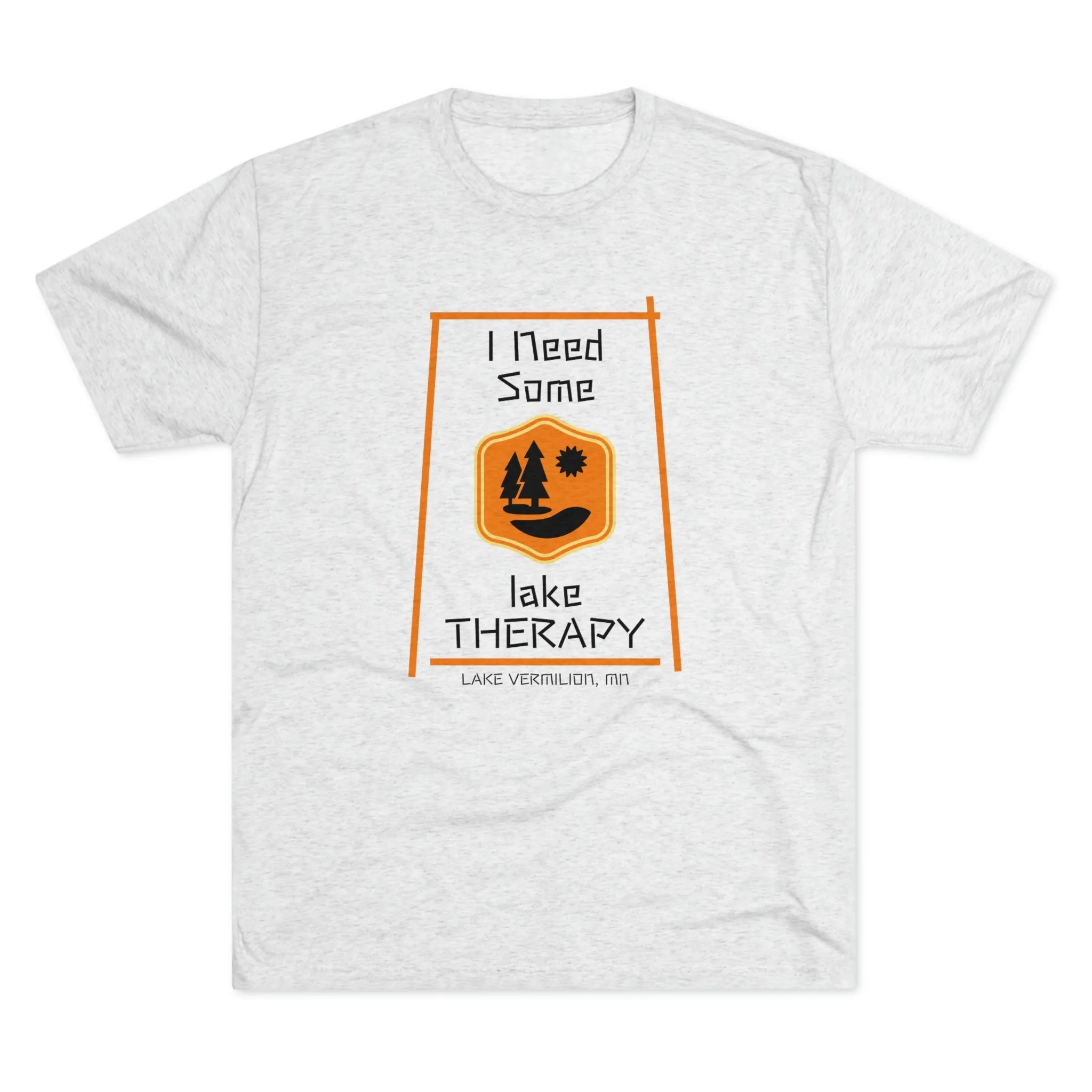 Lake Therapy - Orange Accents - Lake Vermilion - Unisex Tri-Blend Crew Tee
