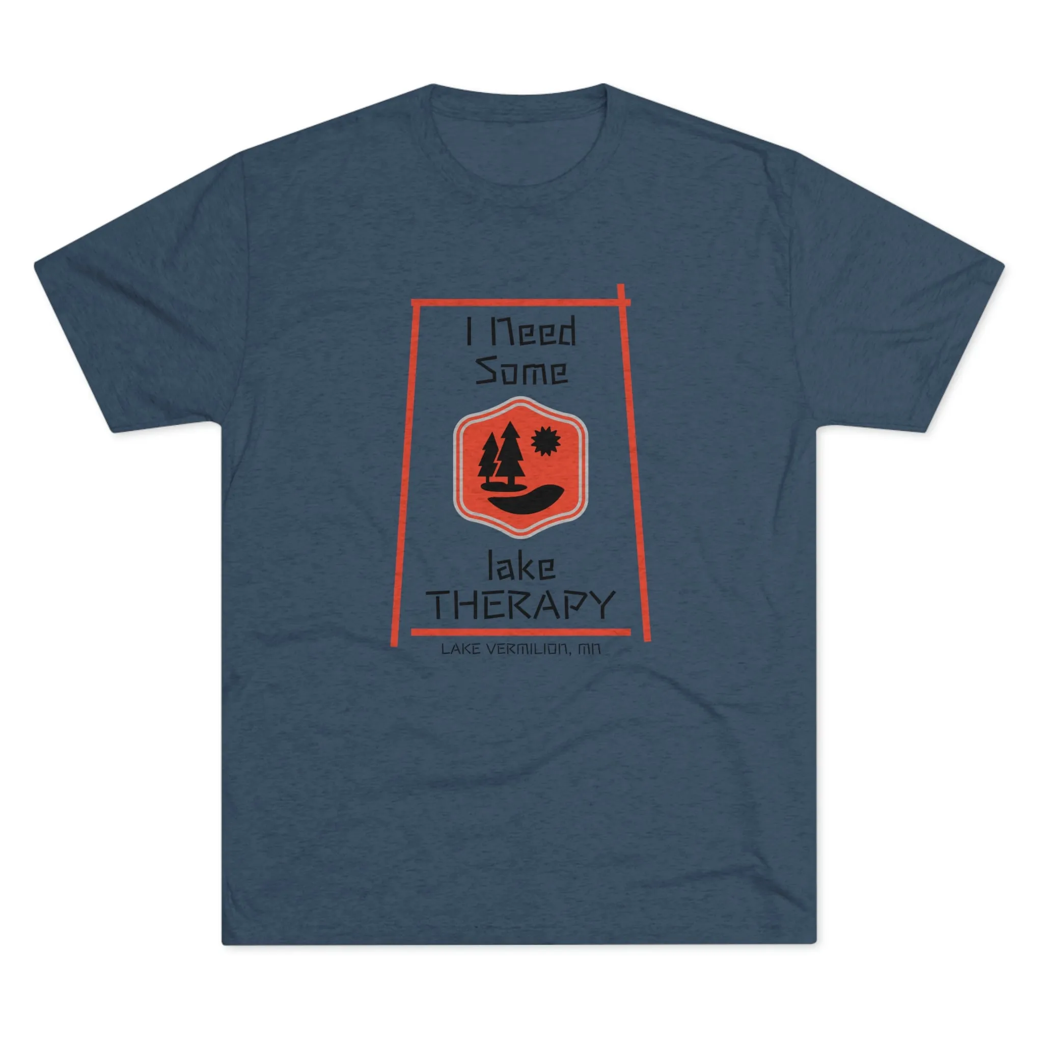 Lake Therapy - Red Accents - Lake Vermilion - Unisex Tri-Blend Crew Tee