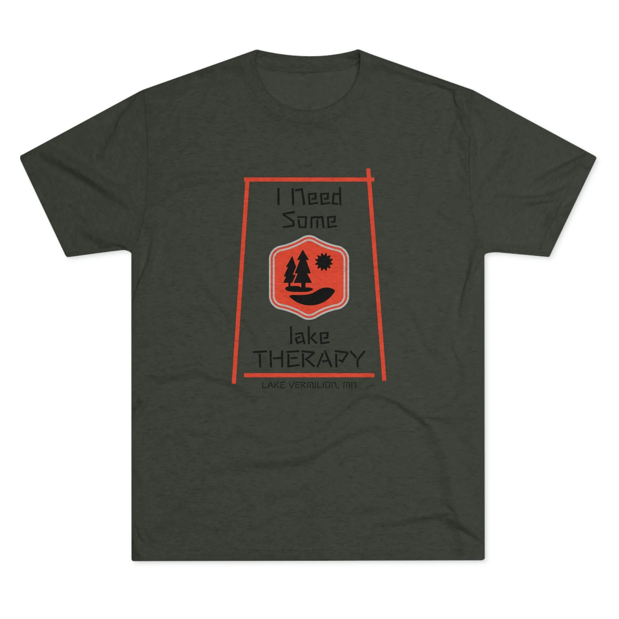 Lake Therapy - Red Accents - Lake Vermilion - Unisex Tri-Blend Crew Tee