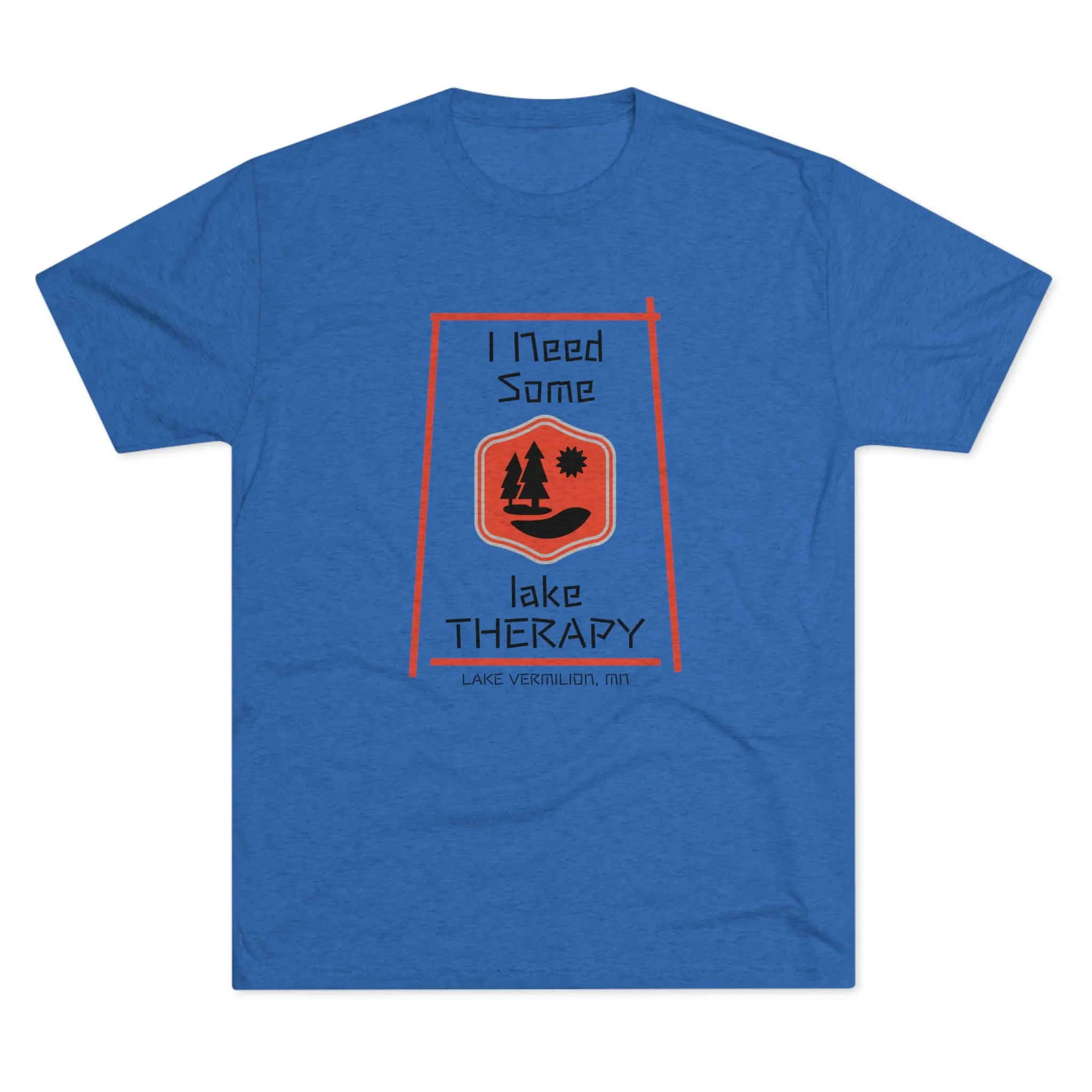 Lake Therapy - Red Accents - Lake Vermilion - Unisex Tri-Blend Crew Tee
