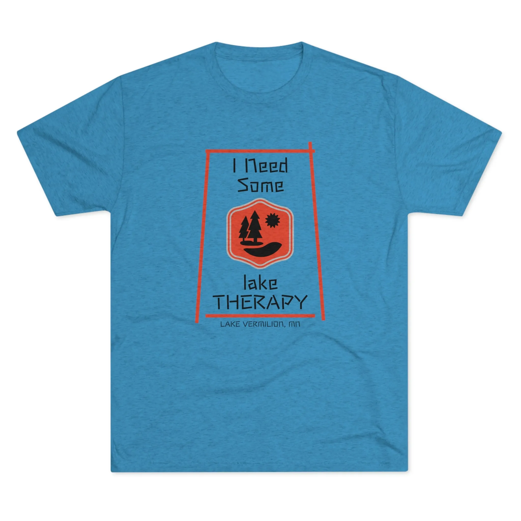 Lake Therapy - Red Accents - Lake Vermilion - Unisex Tri-Blend Crew Tee