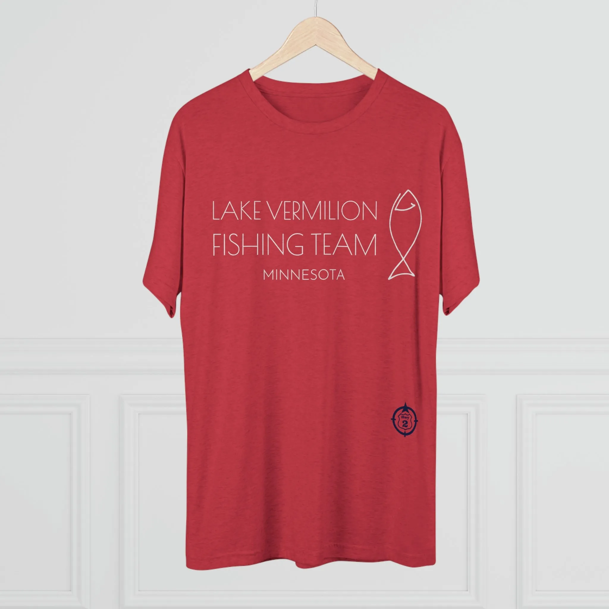 Lake Vermilion - Fishing Team - White Graphic - Unisex Tri-Blend Crew Tee