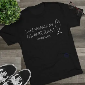 Lake Vermilion - Fishing Team - White Graphic - Unisex Tri-Blend Crew Tee