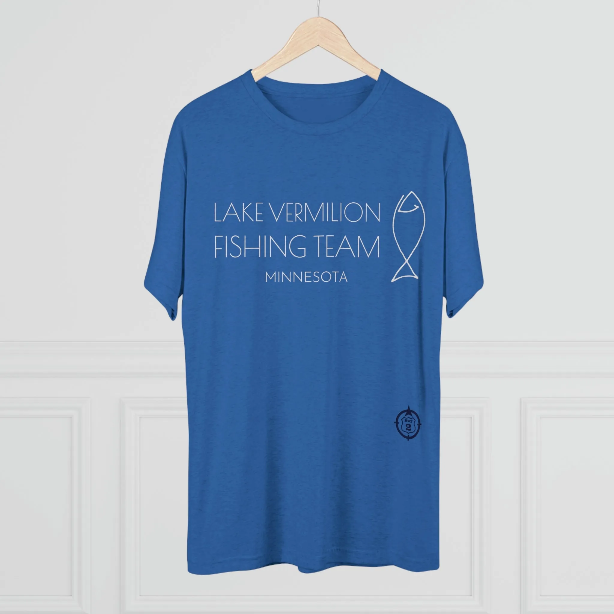 Lake Vermilion - Fishing Team - White Graphic - Unisex Tri-Blend Crew Tee