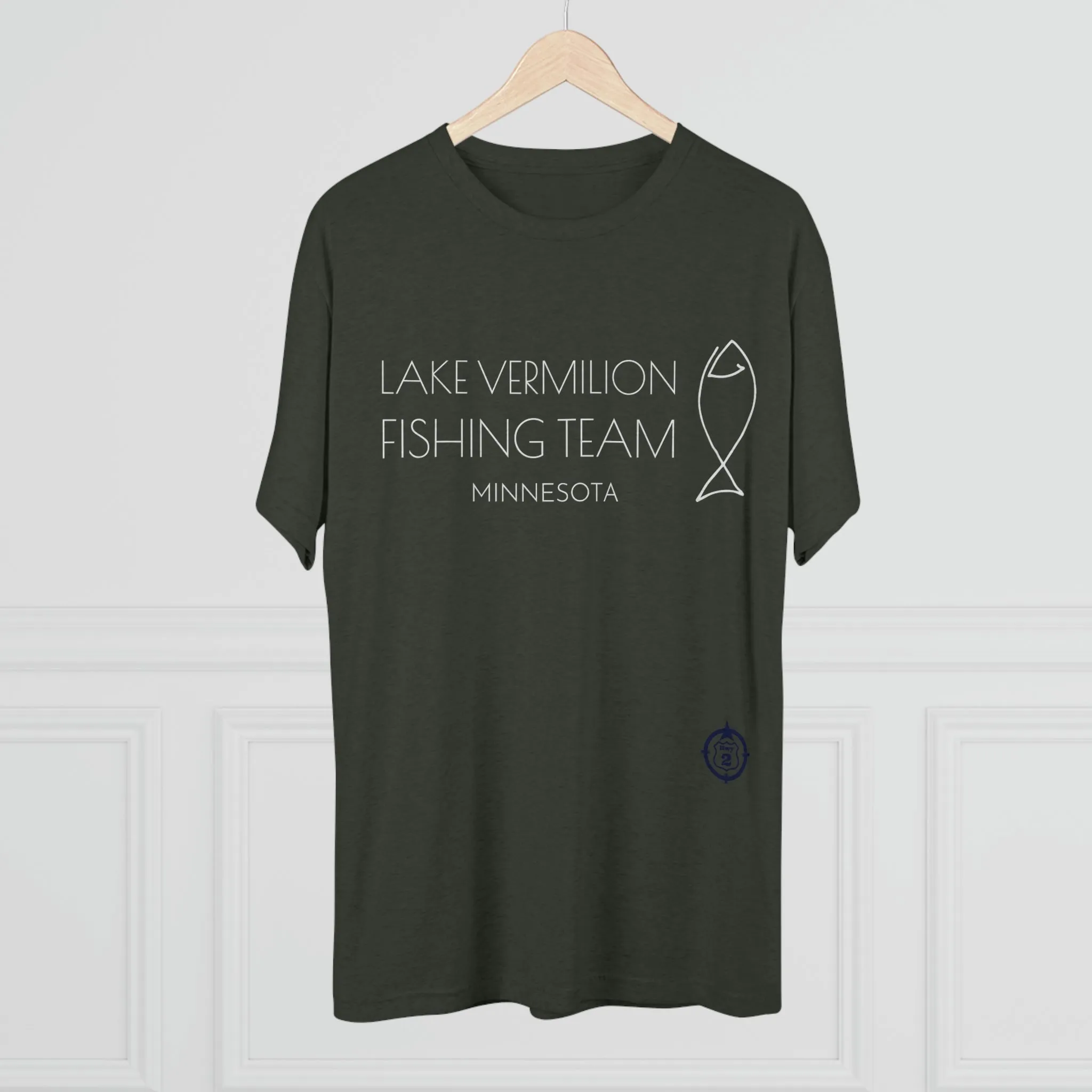 Lake Vermilion - Fishing Team - White Graphic - Unisex Tri-Blend Crew Tee