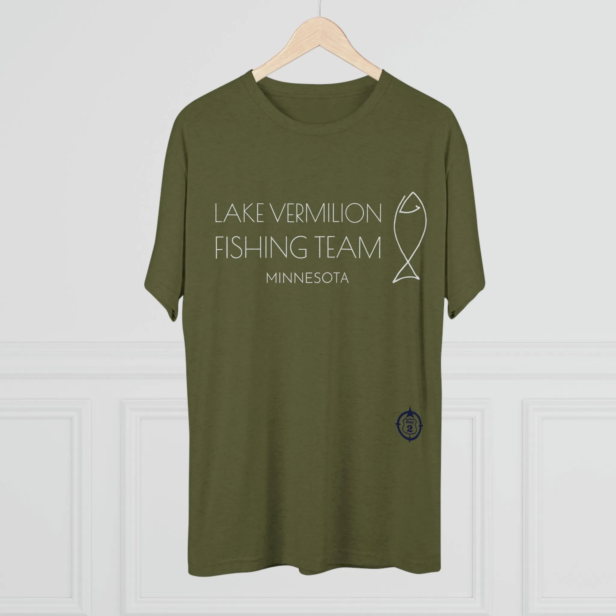 Lake Vermilion - Fishing Team - White Graphic - Unisex Tri-Blend Crew Tee