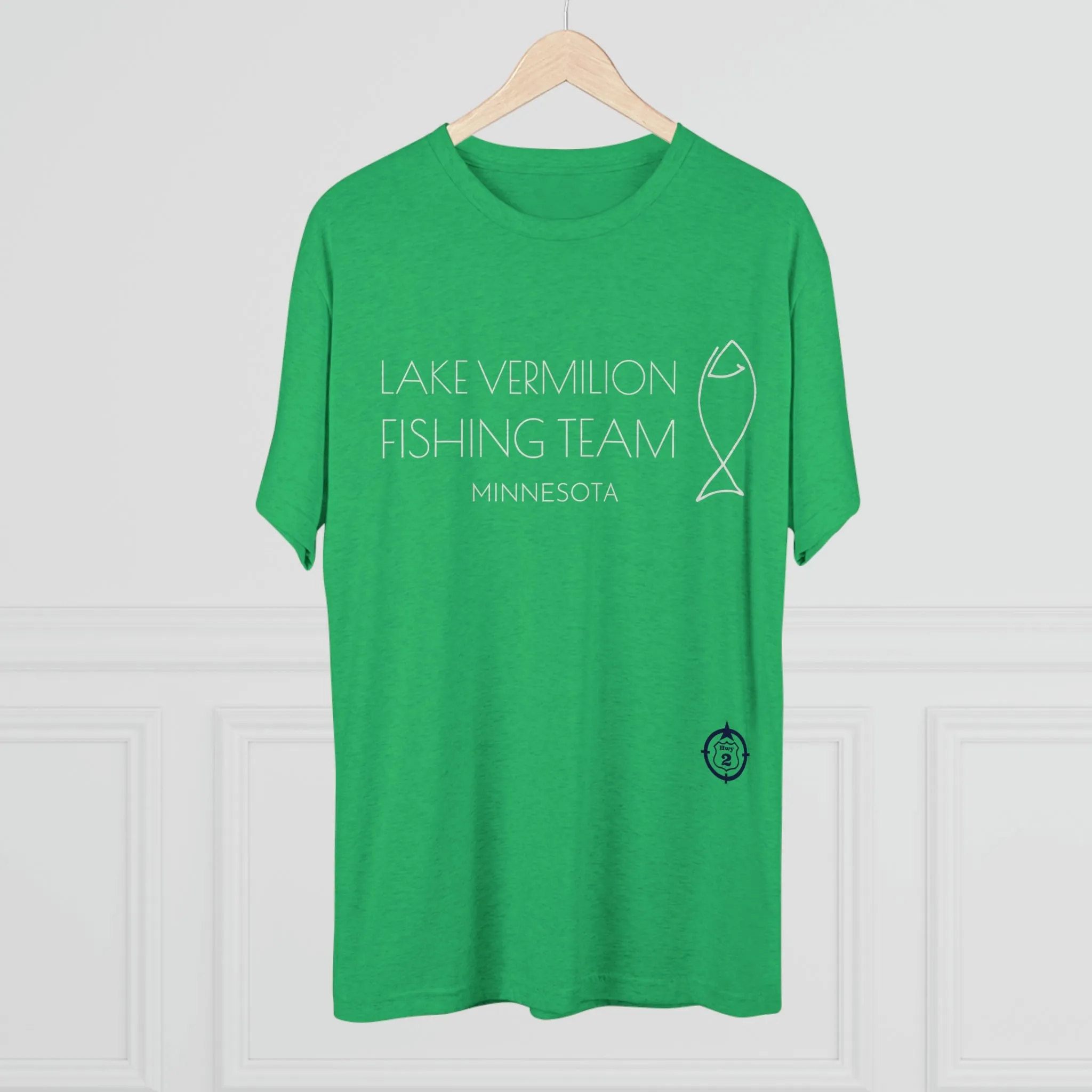 Lake Vermilion - Fishing Team - White Graphic - Unisex Tri-Blend Crew Tee