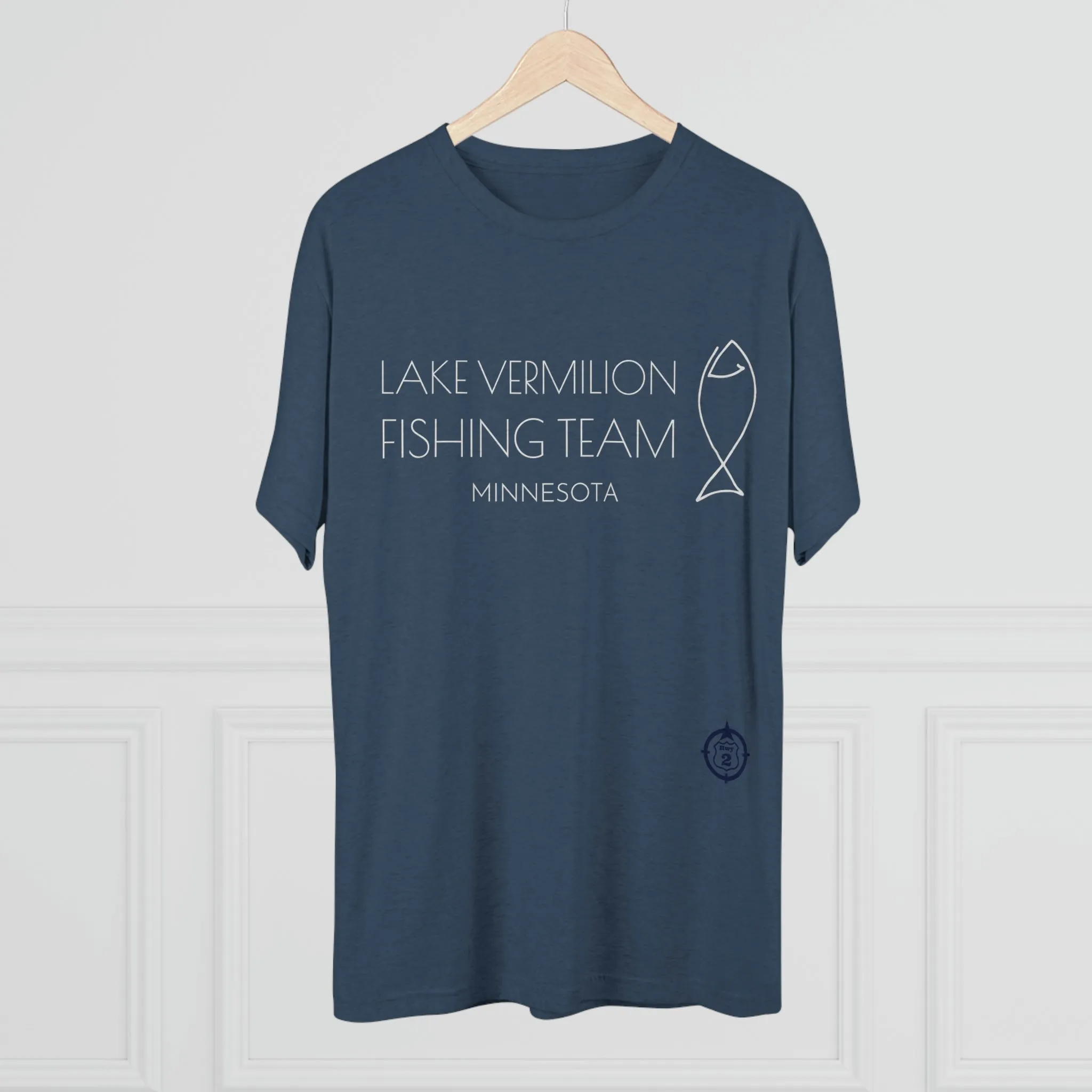 Lake Vermilion - Fishing Team - White Graphic - Unisex Tri-Blend Crew Tee