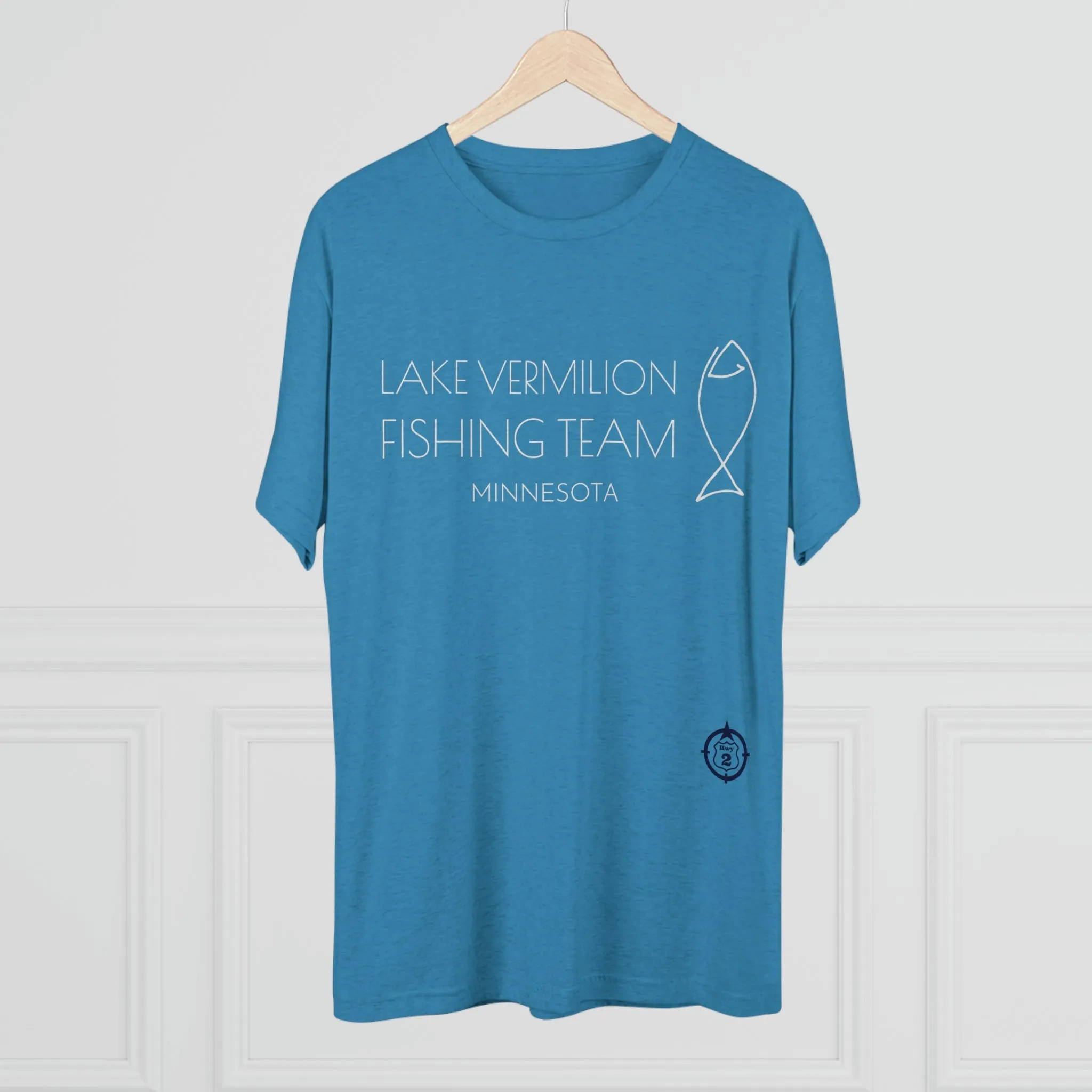 Lake Vermilion - Fishing Team - White Graphic - Unisex Tri-Blend Crew Tee