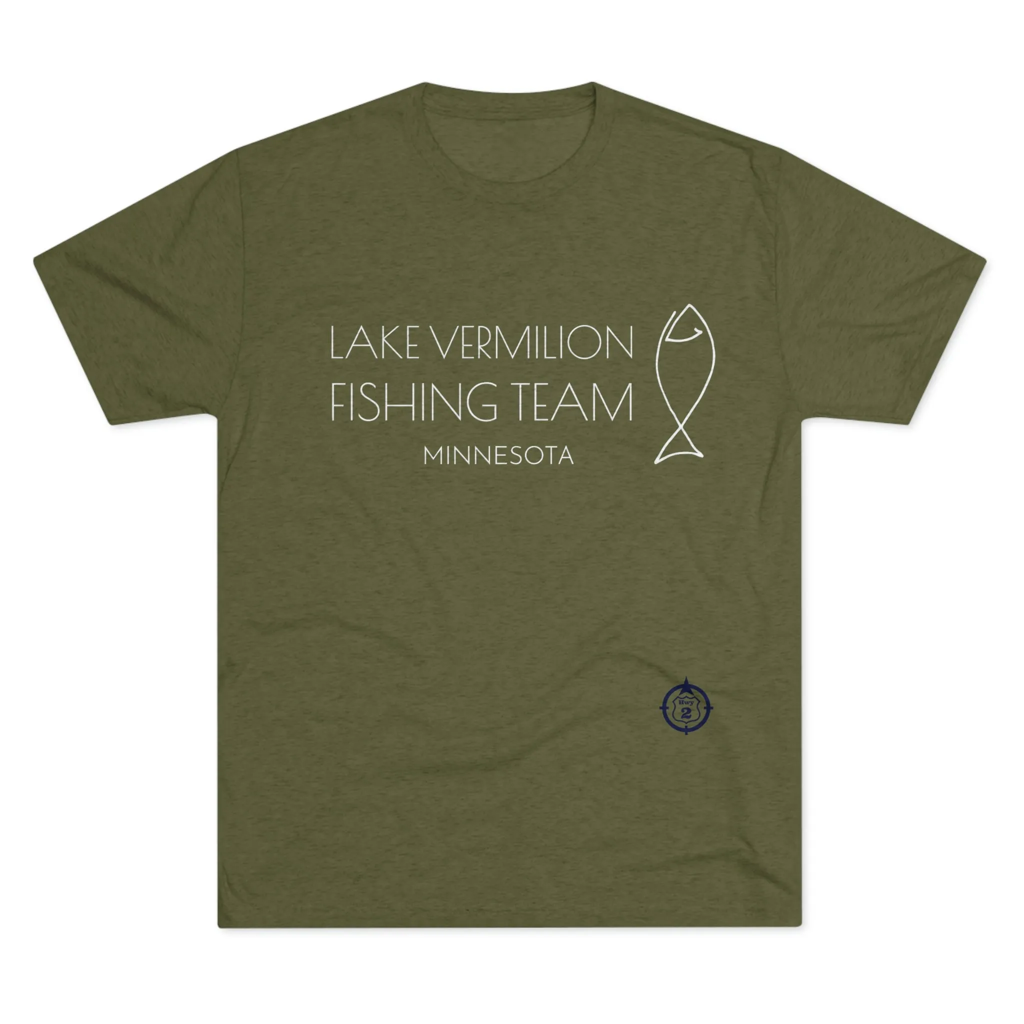 Lake Vermilion - Fishing Team - White Graphic - Unisex Tri-Blend Crew Tee