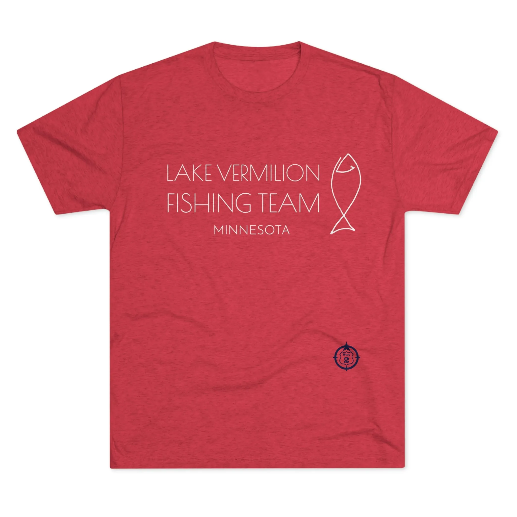 Lake Vermilion - Fishing Team - White Graphic - Unisex Tri-Blend Crew Tee