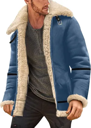 LCMTWX Men's Winter Thickened Warm Coats Stand Collar Knitted Splice Sweater Coat Casual Cardigan Stylish Mens Winter