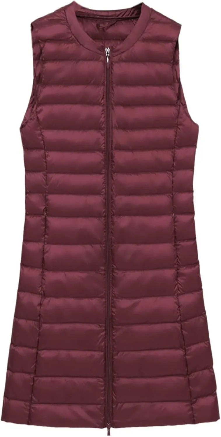 LCMTWX Red Puffer Vest Coat Vest With Hood Sleeveless Warm Down Coat With Pockets Quilted Vest Down Full-Zip Hooded Black