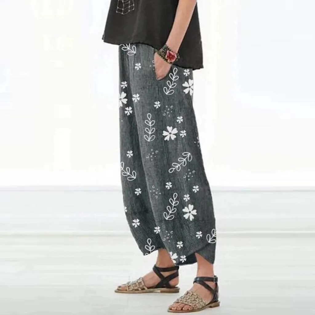 LCMTWX Summer Clothes for Women Pants Elastic Waist Loose Long Pants Haren Pants Trousers Women's Pants Women White Pants