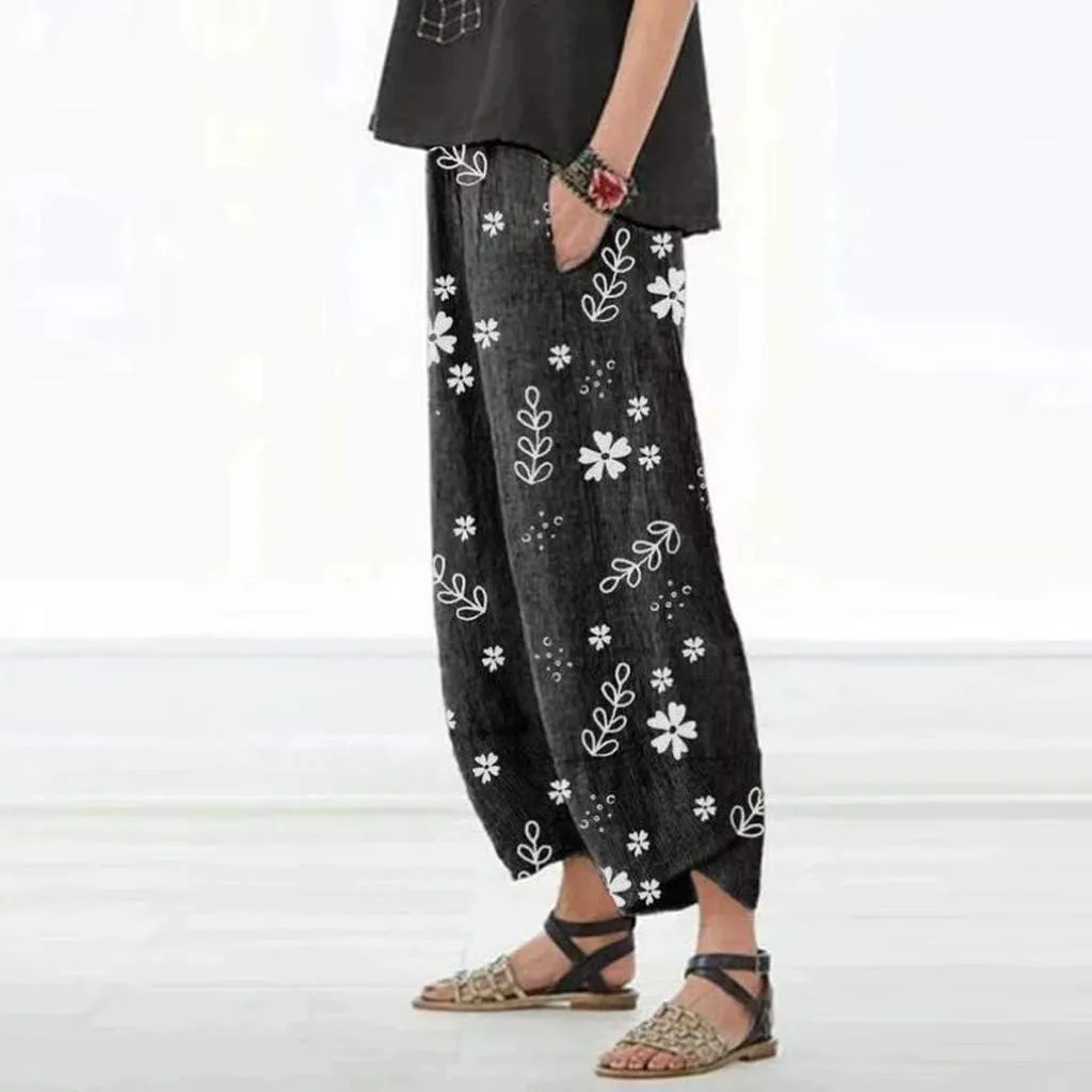LCMTWX Summer Clothes for Women Pants Elastic Waist Loose Long Pants Haren Pants Trousers Women's Pants Women White Pants