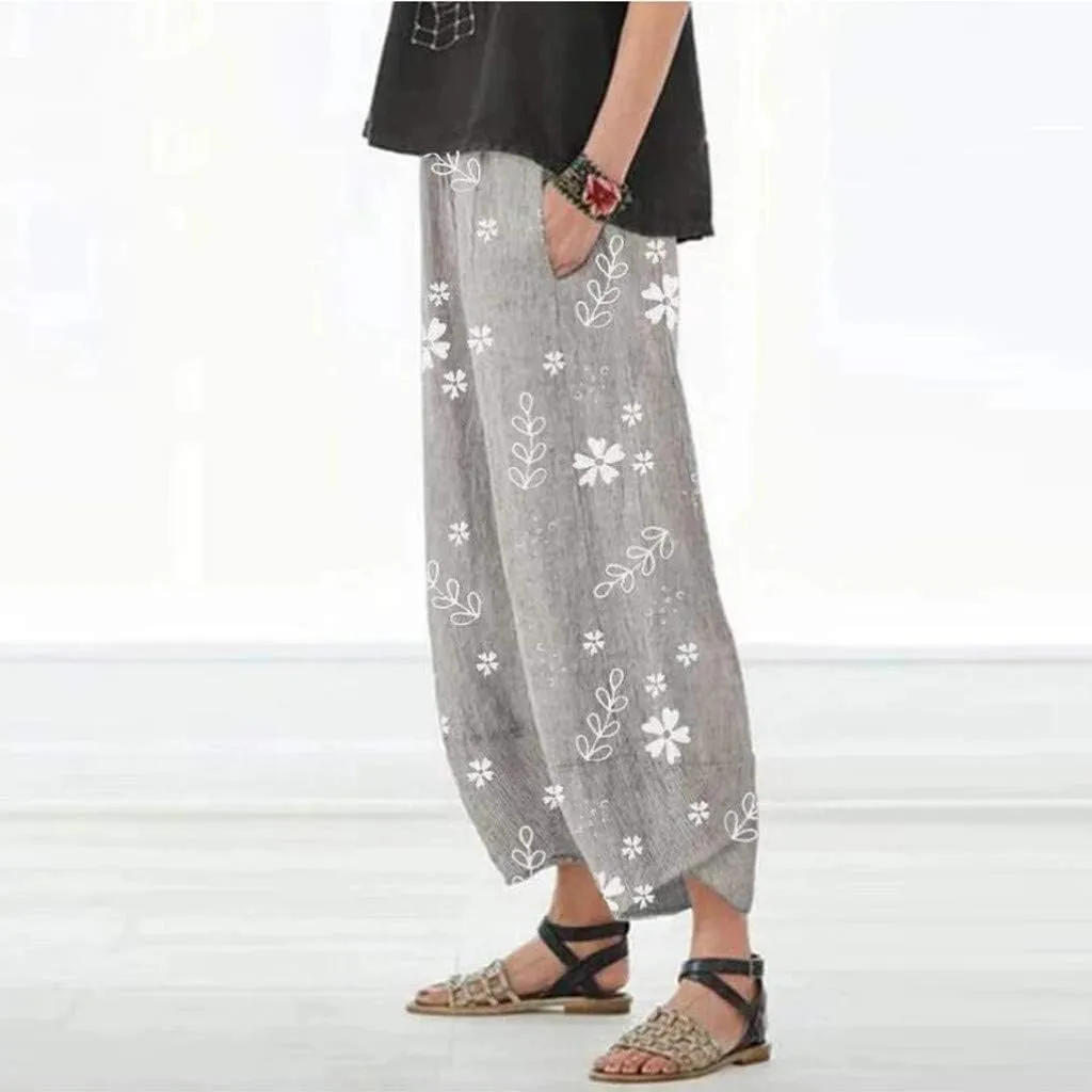LCMTWX Summer Clothes for Women Pants Elastic Waist Loose Long Pants Haren Pants Trousers Women's Pants Women White Pants