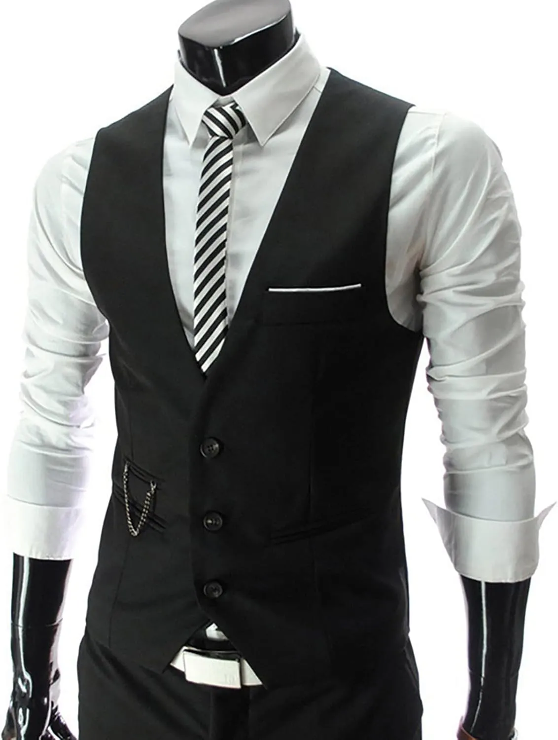 LCMTWX Vest Dress Fashion Casual Plaid Print Buckle Sanding Sleeveless T Shirt Vest Blue Vest Men Vest Clothing For