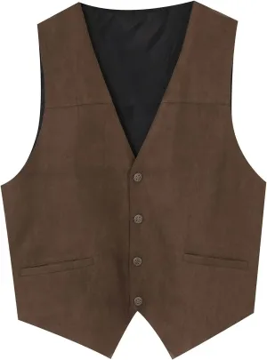 LCMTWX Vest Dress Fashion Casual Plaid Print Buckle Sanding Sleeveless T Shirt Vest Blue Vest Men Vest Clothing For