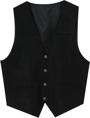 LCMTWX Vest Dress Fashion Casual Plaid Print Buckle Sanding Sleeveless T Shirt Vest Blue Vest Men Vest Clothing For