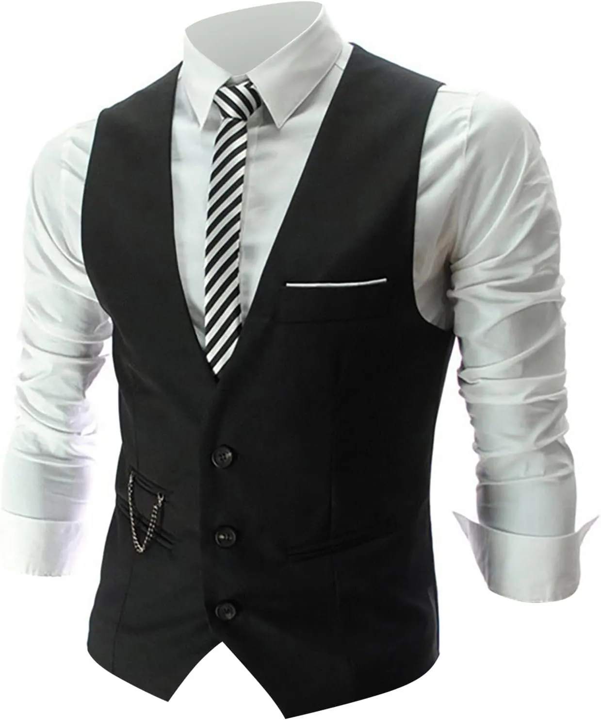 LCMTWX Vest Dress Fashion Casual Plaid Print Buckle Sanding Sleeveless T Shirt Vest Blue Vest Men Vest Clothing For