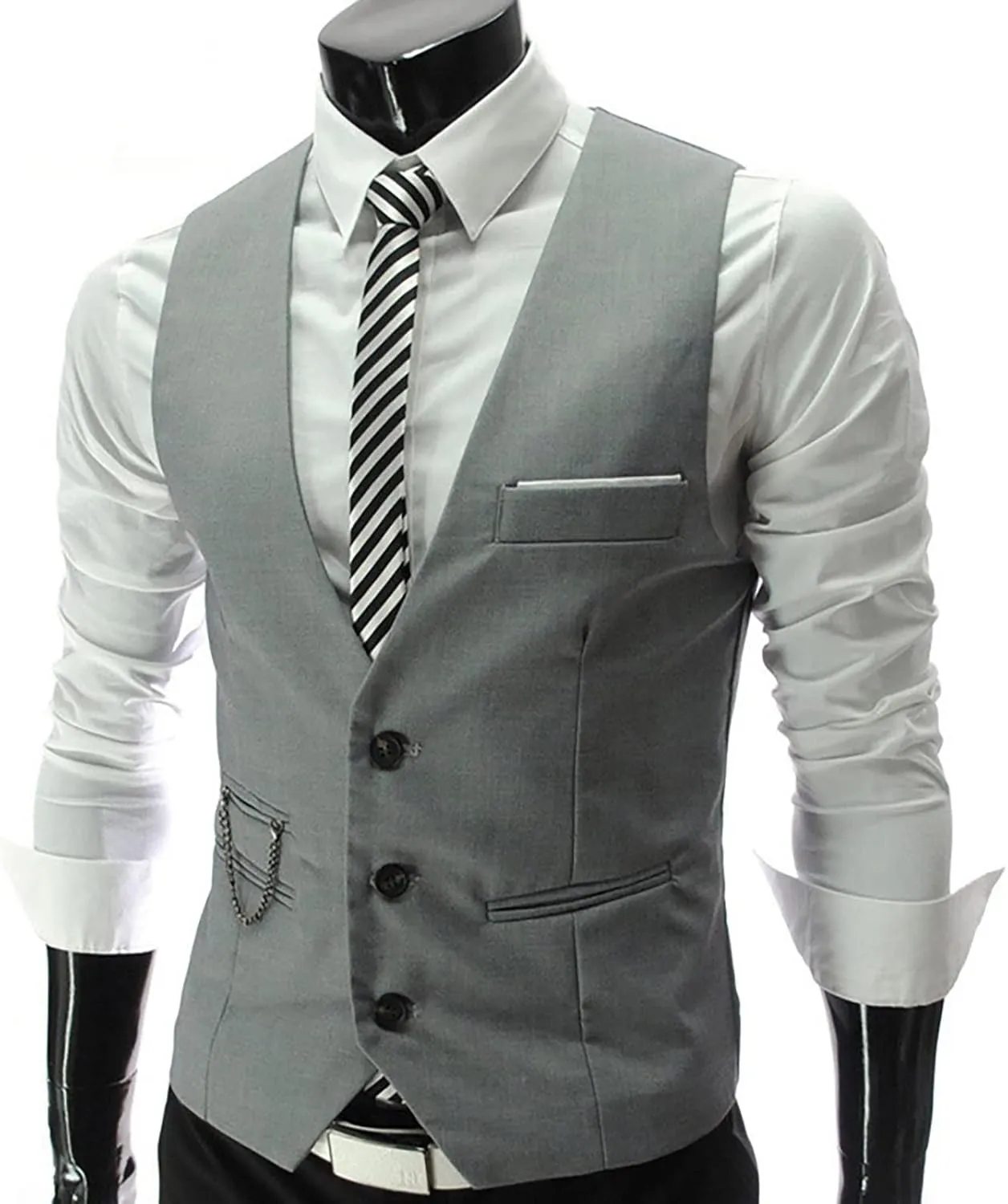 LCMTWX Vest Dress Fashion Casual Plaid Print Buckle Sanding Sleeveless T Shirt Vest Blue Vest Men Vest Clothing For