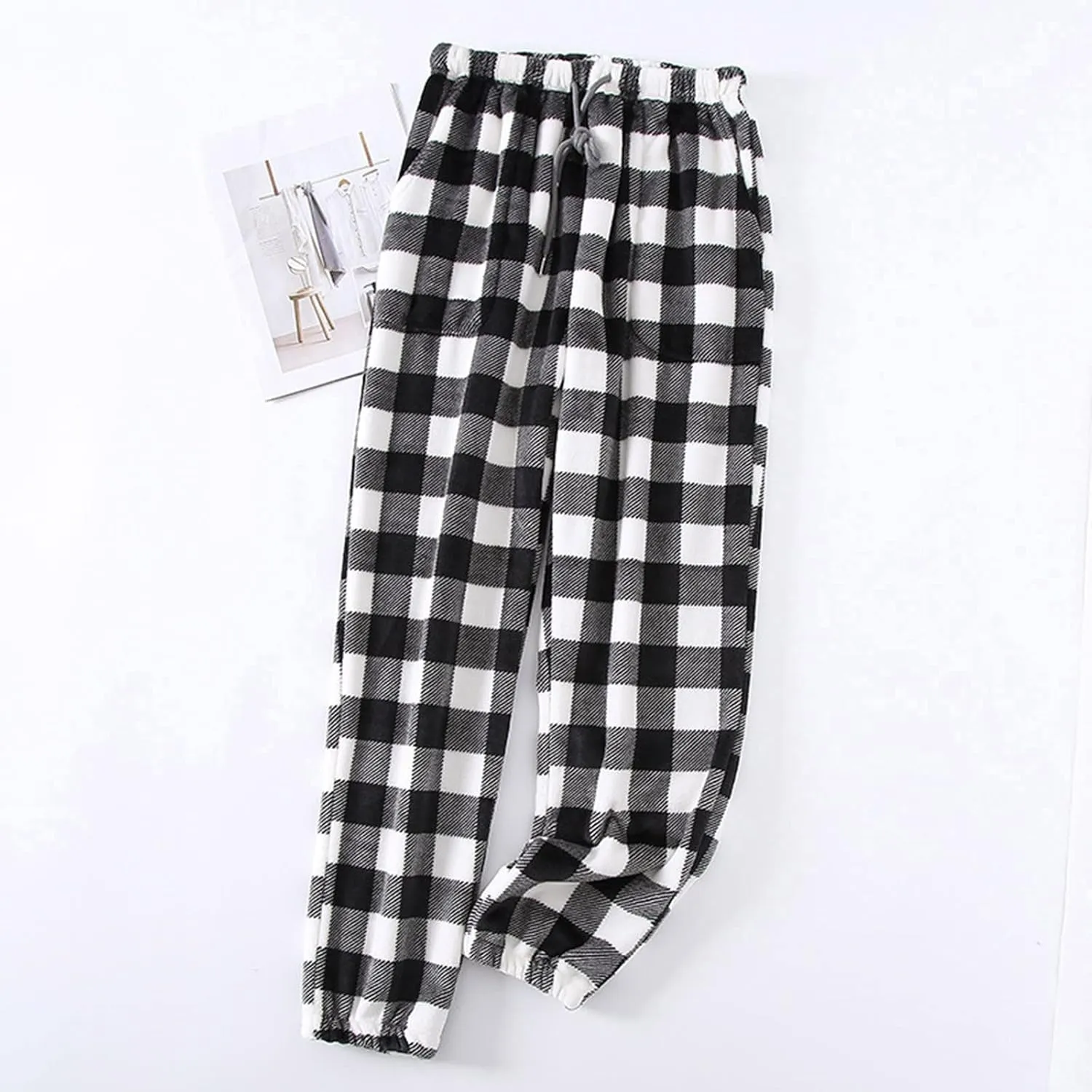 LCMTWX Womens Stretch Pants Leg Pants Casual Drawstring Elastic Trousers Comfy Straight Leg Long Pants Womens Stretch
