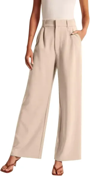 LCMTWX Womens Stretch Pants Leg Pants Casual Drawstring Elastic Trousers Comfy Straight Leg Long Pants Womens Stretch