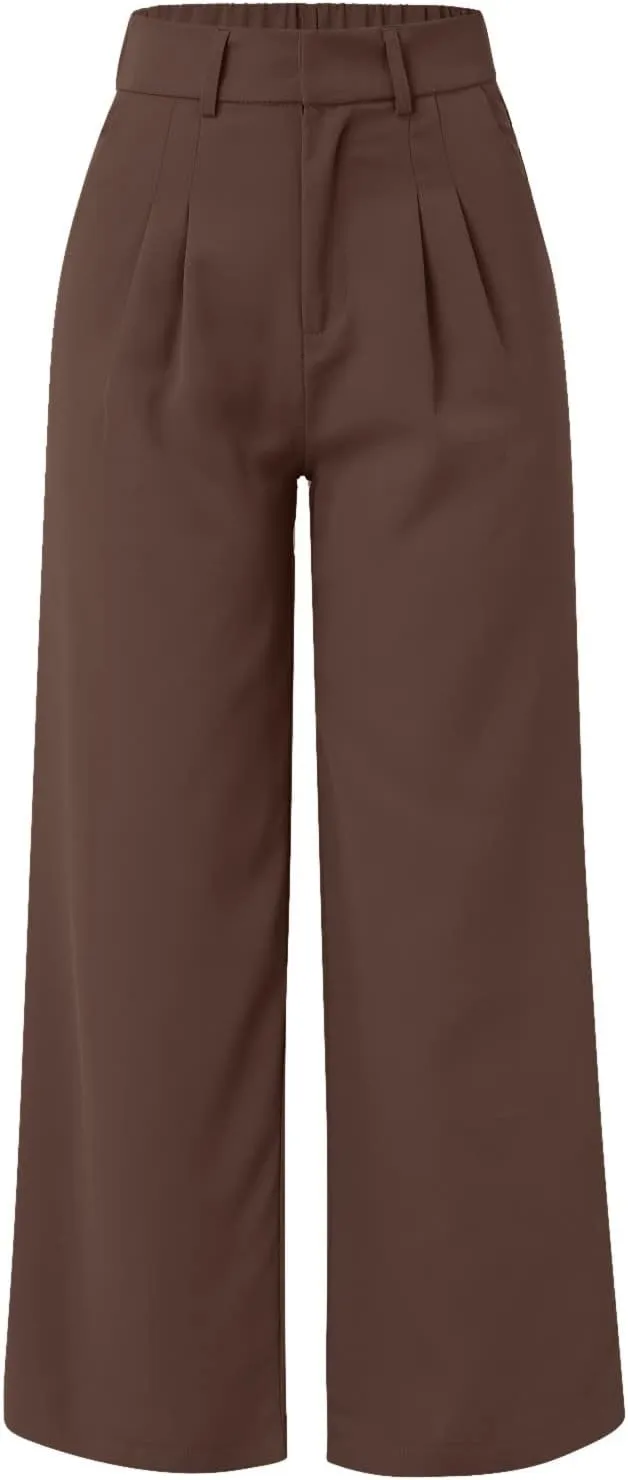 LCMTWX Womens Stretch Pants Leg Pants Casual Drawstring Elastic Trousers Comfy Straight Leg Long Pants Womens Stretch