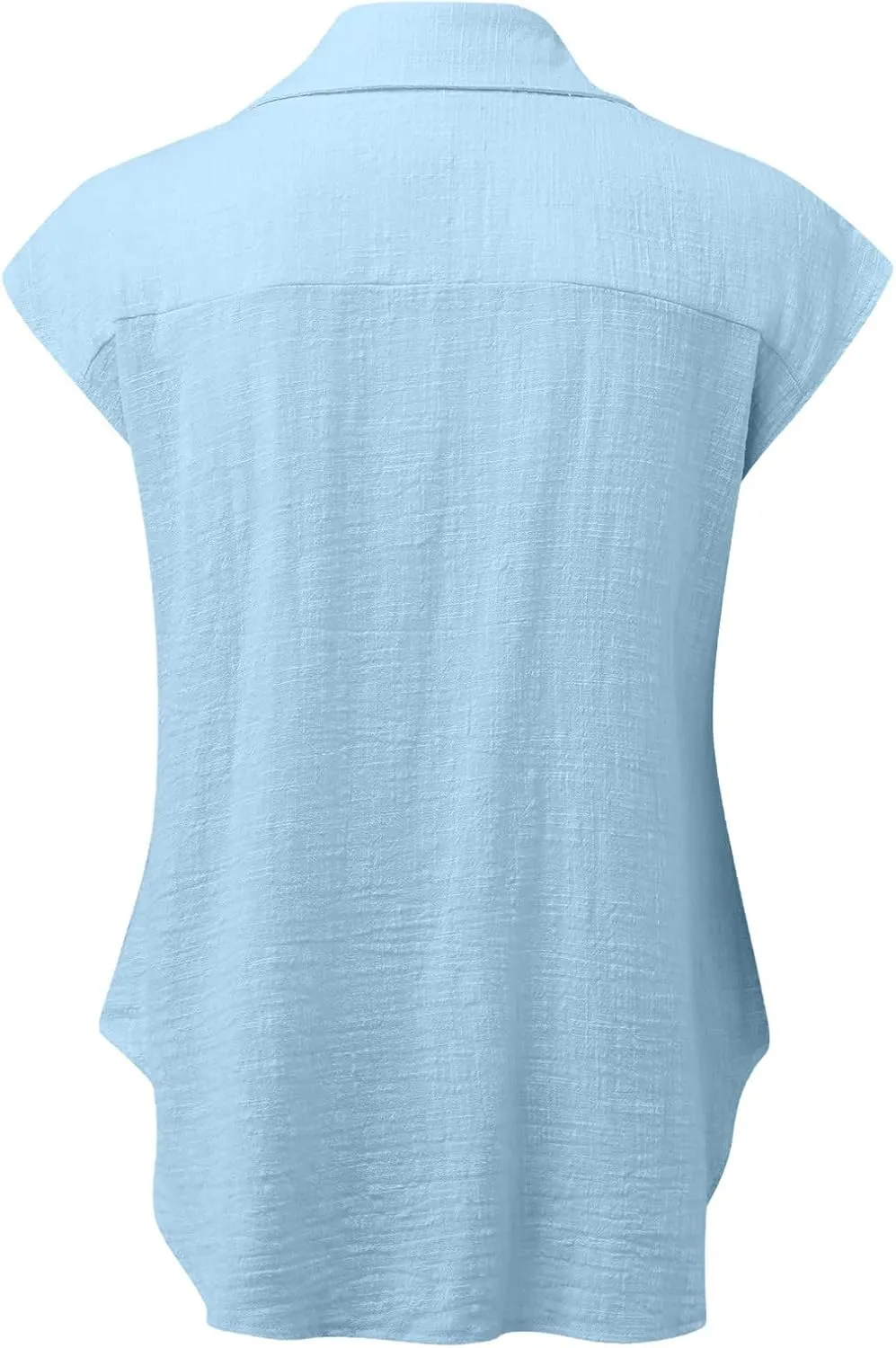Linen Tops for Women Summer Button Down Shirts 2025 Trendy Work Shirt Tees Casual Short Sleeve Loose T-Shirts