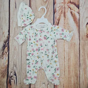 LITTLE ME GIRLS FLORAL LEAF FOOTIE  HAT LBQ113724-L168