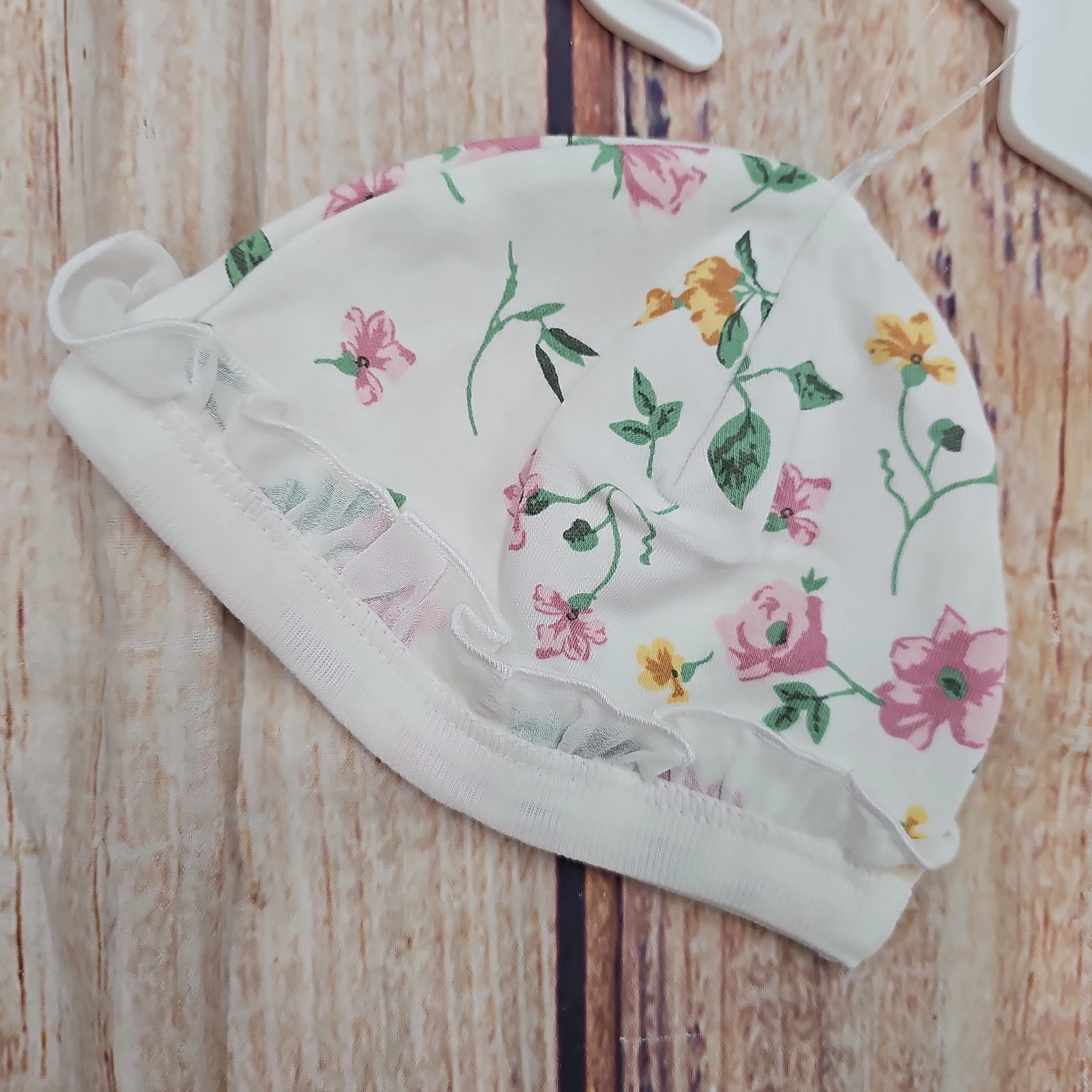 LITTLE ME GIRLS FLORAL LEAF FOOTIE  HAT LBQ113724-L168