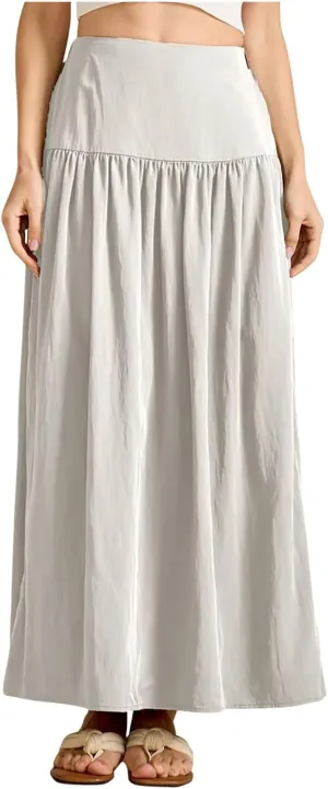 Lmdudan 2025 Summer Maxi Skirts for Women Ankle Length Skirt Casual Long Elastic High Waisted Skirt Beach Mini Skirts