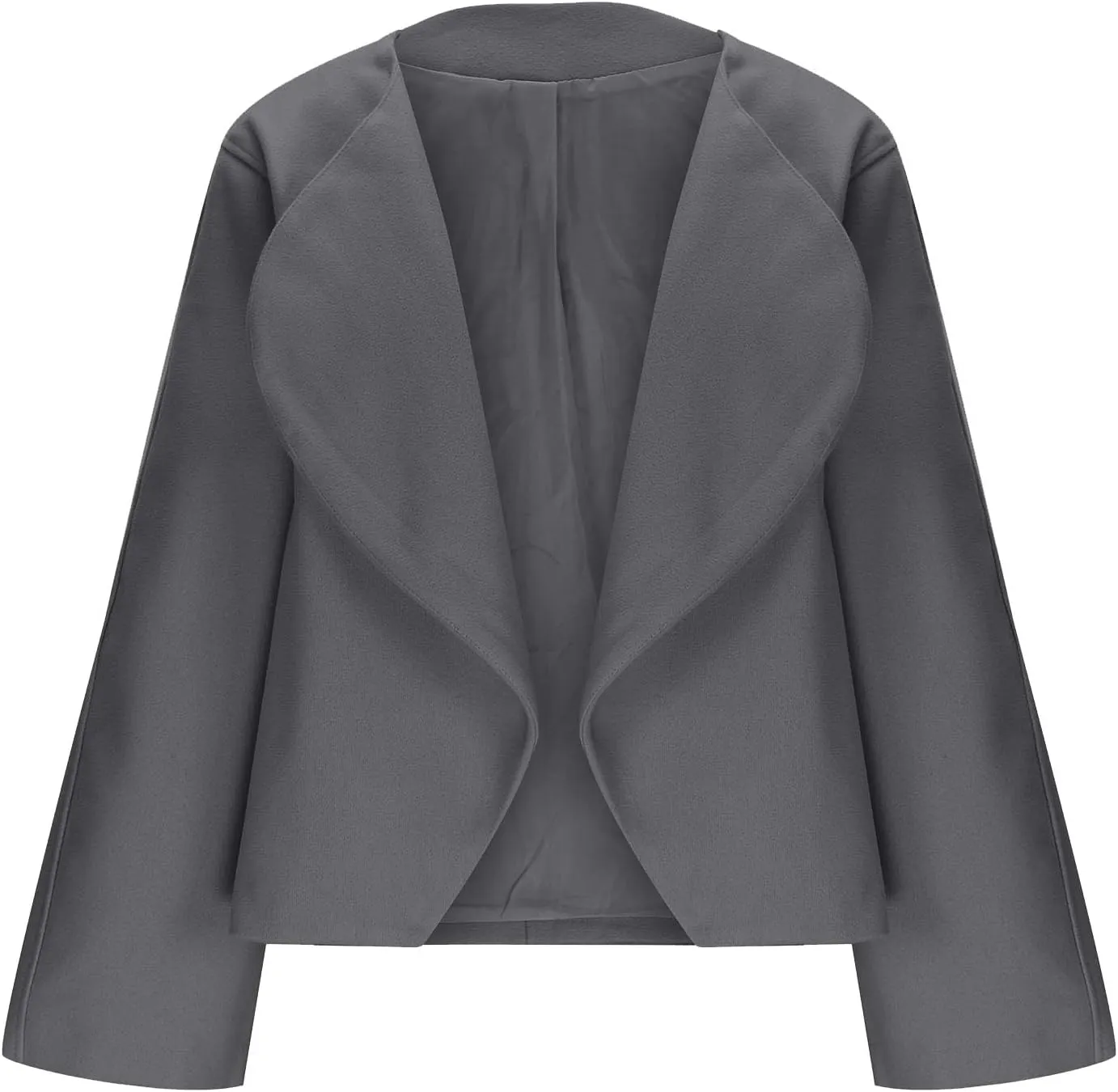 Lmdudan Women Warm Pea Coat Notched Lapel Neck Cropped Double Breasted Button Down Trench Overcoat Jackets with Pockets 2024