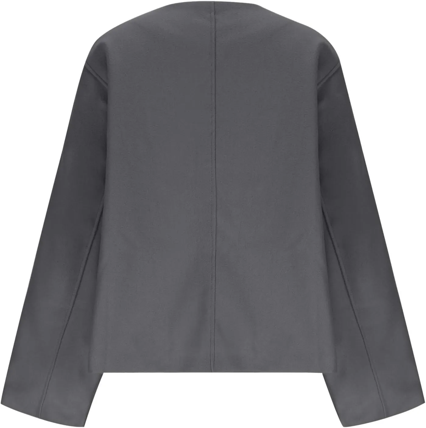 Lmdudan Women Warm Pea Coat Notched Lapel Neck Cropped Double Breasted Button Down Trench Overcoat Jackets with Pockets 2024