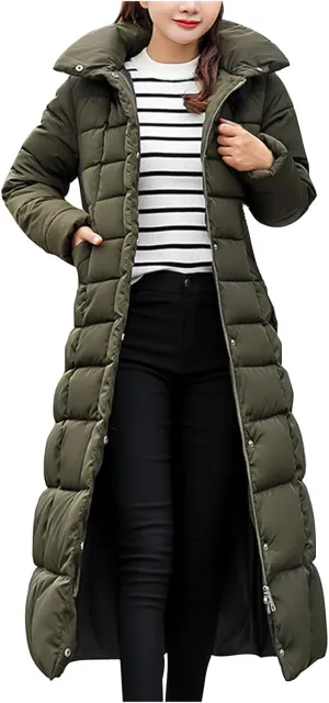 Long Down Coat Women Warm Thick Winter Windproof Puffer Jacket 2024 Trendy Slim Fit Parka Outwear with Faux Fur Hood