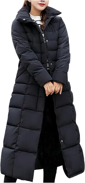 Long Down Coat Women Warm Thick Winter Windproof Puffer Jacket 2024 Trendy Slim Fit Parka Outwear with Faux Fur Hood