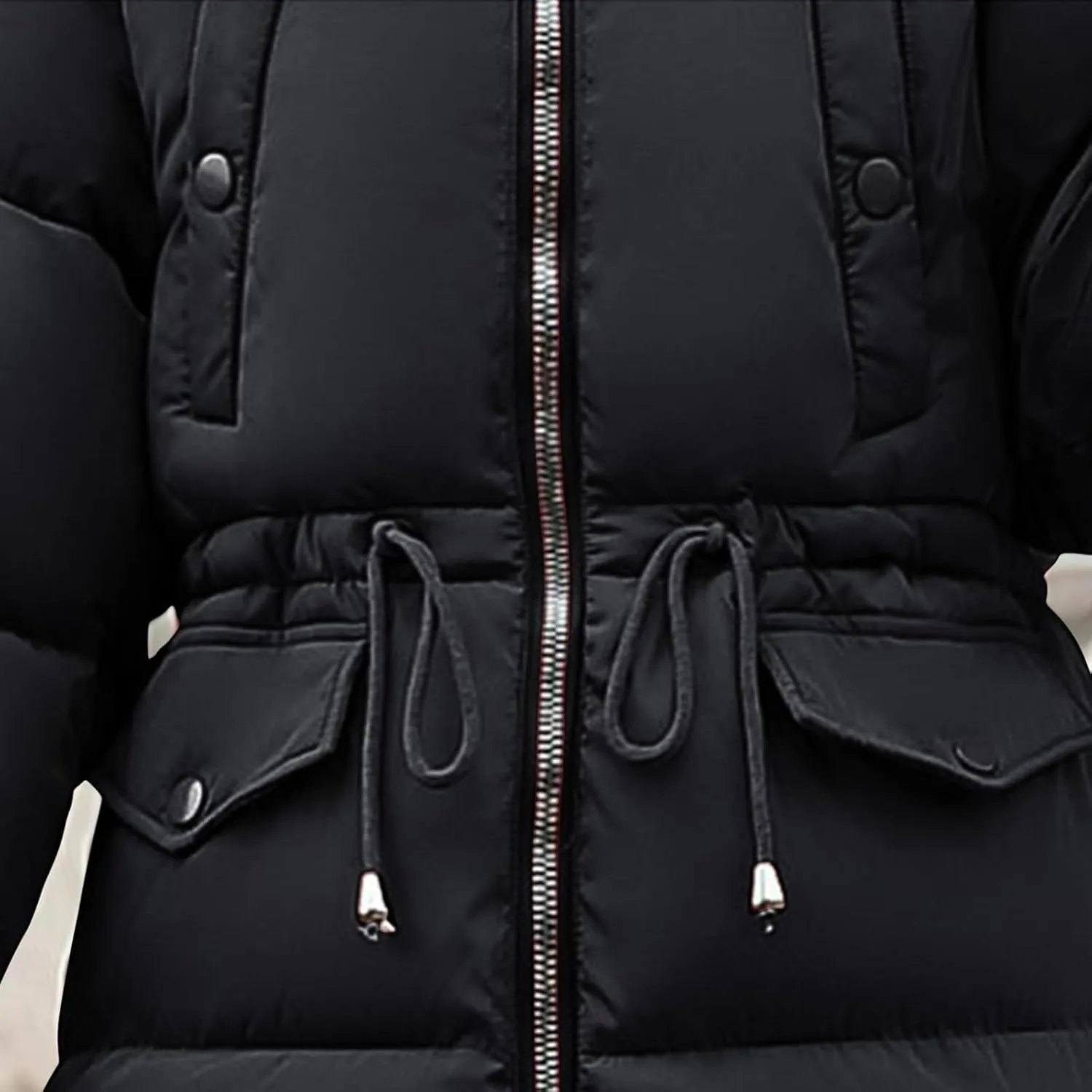 Long Puffer Jacket for Women Quilted Winter Coats 2024 Warm Parka Jackets Coat Waterproof Jacket with Fur Hood