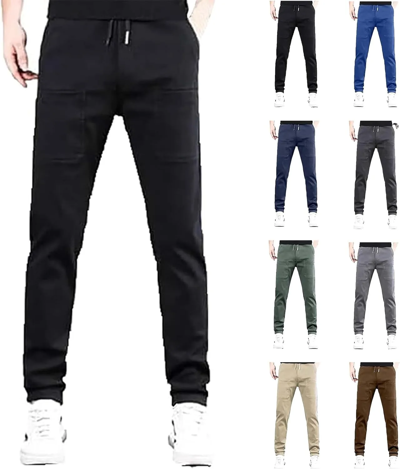 Male Stretch Cargo Pants Men,Mens Pants Multipants Breathable Comfy High Stretch Multi-Pocket Durable Cargo Pants