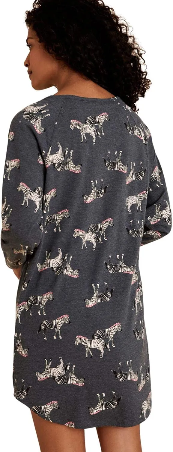 Marks & Spencer Women's Loungewear Cotton Rich Zebra Print Long Sleeve Nightshirt
